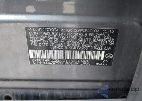 2015 Lexus Gs 350 from USA, damaged, VIN JTHCE1BL9FA006263